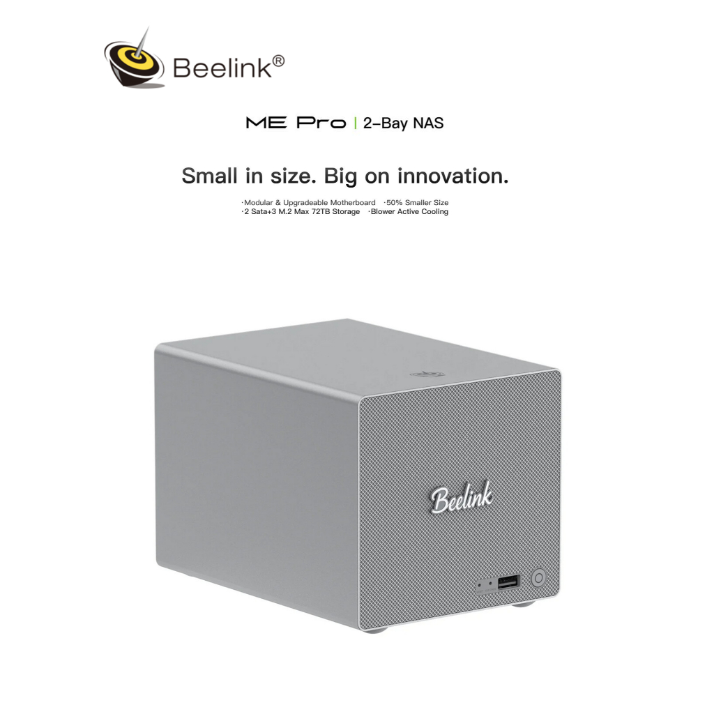 คอมพิวเตอร์ขนาดเล็ก/เก็บข้อมูลบนเครือข่าย  Beelink ME Pro 2-Bay Hybrid NAS/ mini PC Intel® N150