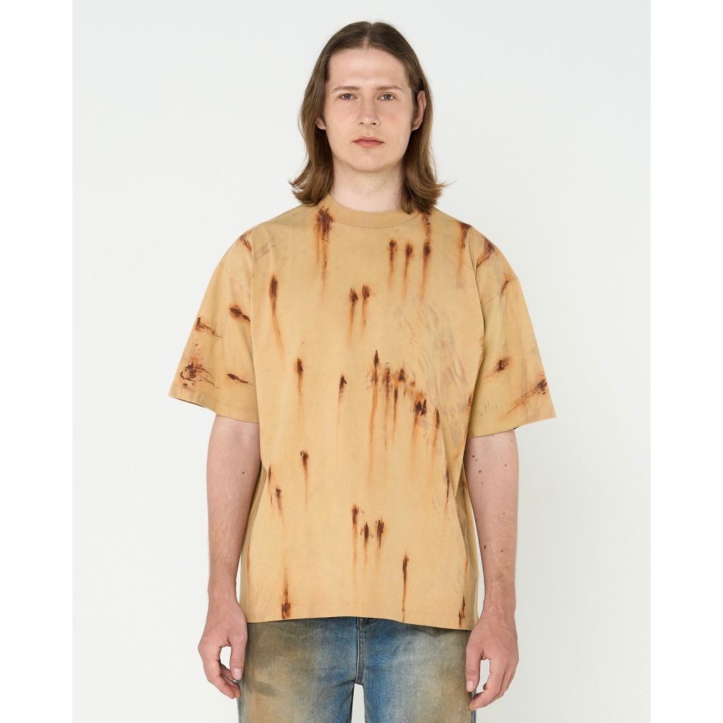 Hiptrack™ Iron Cotton T-Shirt เสื้อยืดทรงโอเวอร์ไซส์ ลายสนิม Handmade