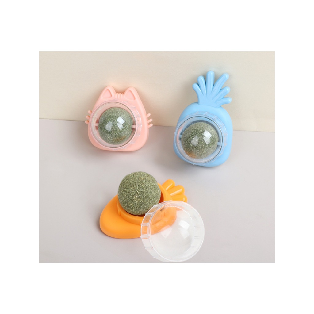 MG-1525 กัญชาแมว Catnip Ball 🍃 ฐานแครอท ติดผนัง  รุ่นฮิต 3สี ใช้ได้ทุกวัย พร้อมส่ง 💕