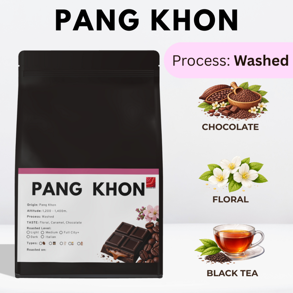 เมล็ดกาแฟคั่ว ดอยปางขอน อาราบิก้า 100% คั่วอ่อน-เข้ม Washed Process AA