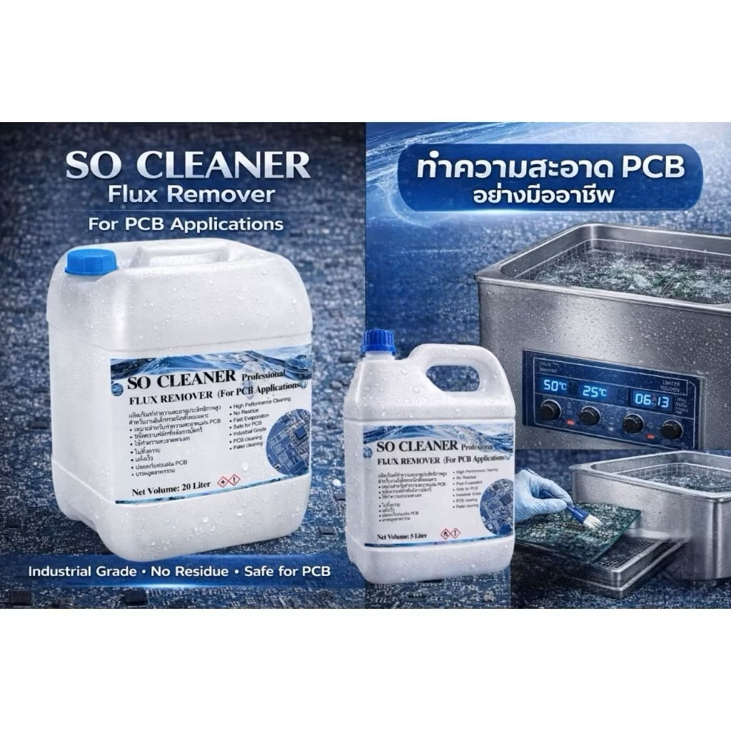 ล้าง PCB -ไม่ทิ้งคราบขาว SO CLEANER FOR PCB 1000ml
