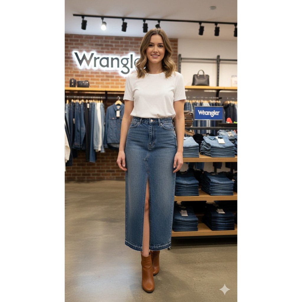 กระโปรงผู้หญิง ทรงยาว  แบรนด์ Wrangler