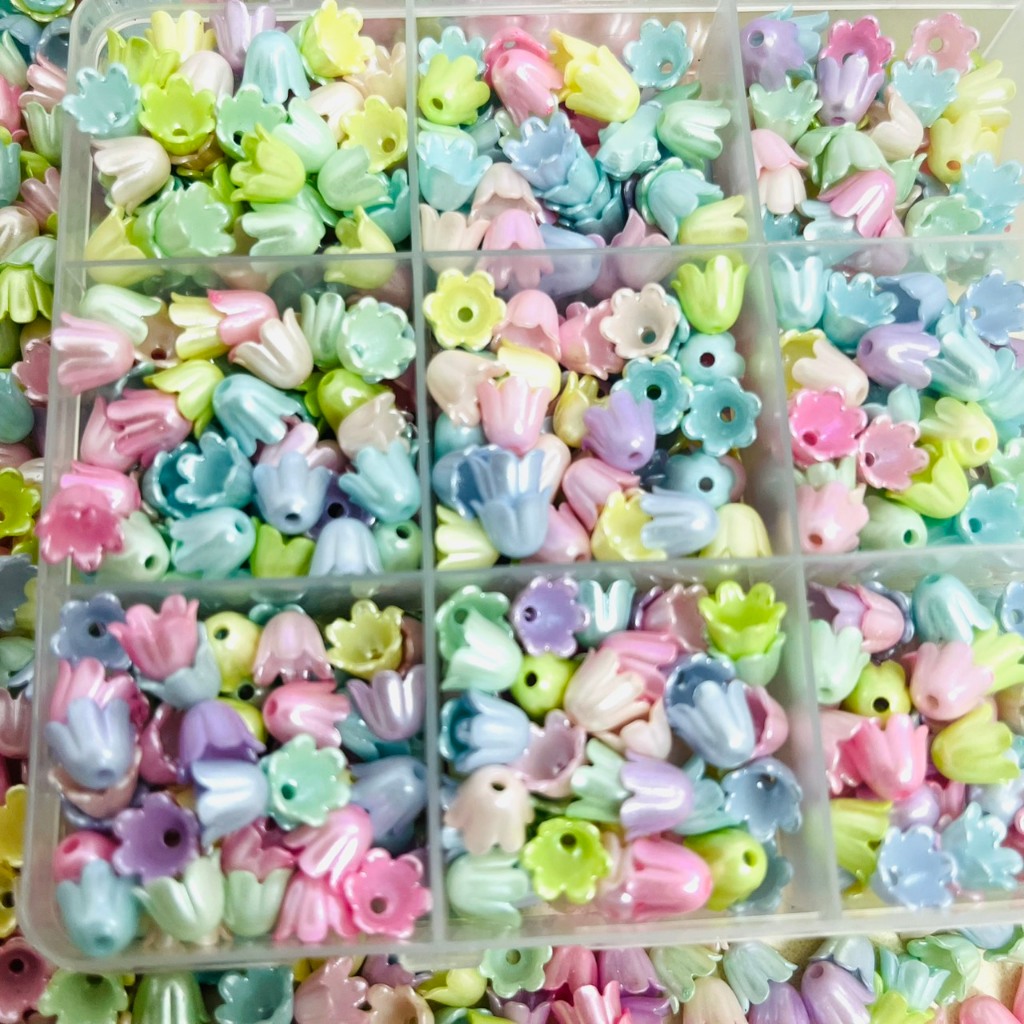 ลูกปัด ดอกบัวดิน จิ๋ว อุปกรณ์เดสริมสงานฝีมือ เหมาะสมสำหรับทำสร้อยคอ กำไลข้อแขน