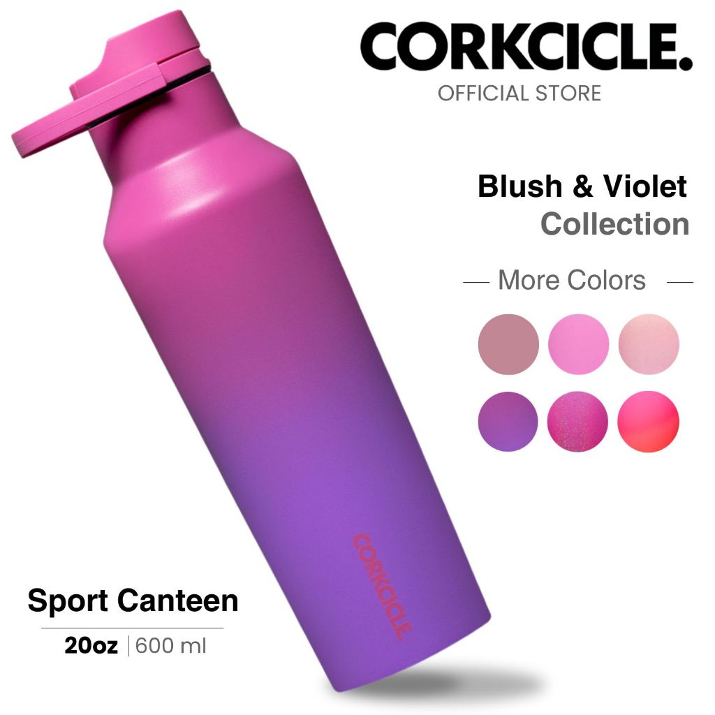 CORKCICLE - Sport Canteen 20oz (600ML) - Blush & Violet Collection กระบอกน้ำเก็บความเย็น สีชมพู