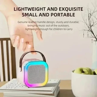 K12ลำโพงบลูทูธ ไมโครโฟน2อัน สีRGB มินิ แบบพกพา ลำโพงคาราโอเกะไร้สายกลางแจ้งขนาดเล็ก