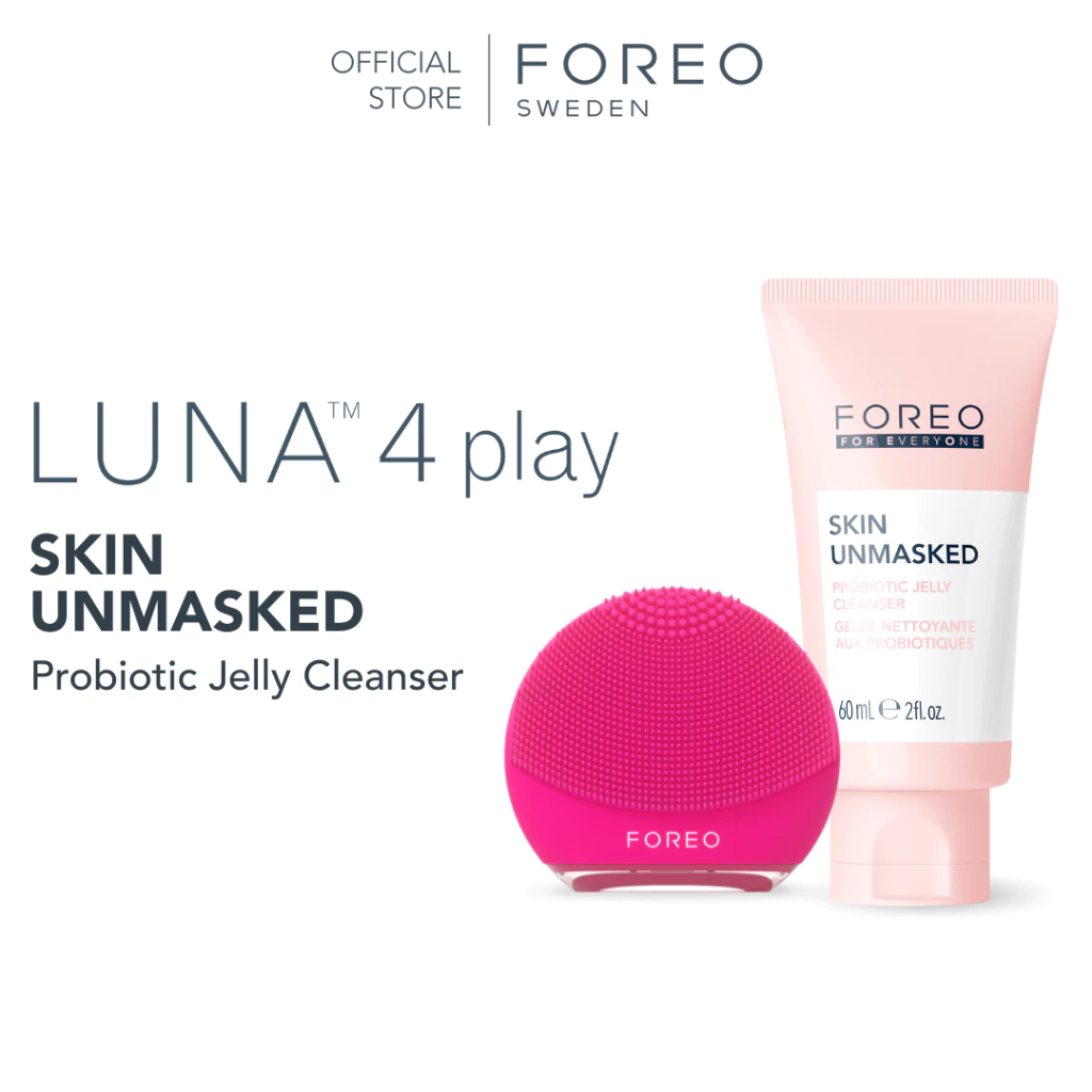 FOREO LUNA 4 play & Skin Unmasked Probiotic Jelly Cleanser เซทเครื่องล้างหน้า LUNA 4 play พร้อมโฟมล้างหน้าเนื้อเจล