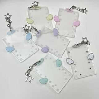 (พร้อมส่ง) เฟรมการ์ดอะคริลิคใสพวงกุญแจ ปีกนางฟ้า น่ารักมาก - ร้านไทย