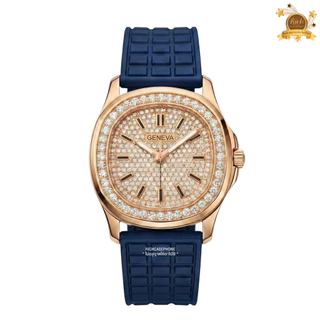 นาฬิกาข้อมือผู้หญิง GENEVA - เจนีวา แท้ รหัส GG241 หน้าปัดเพชร สายซิลิโคน มีหลายสี