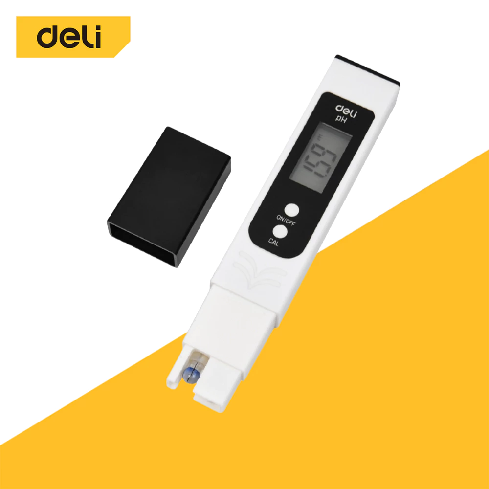 Deli เครื่องวัดpH เครื่องวัดคุณภาพน้ำ ปากกาวัดค่าน้ำ ช่วงอุณหภูมิ 0–60°C พกพาง่าย pH Meter