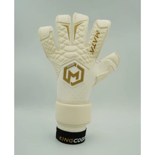 ถุงมือผู้รักษาประตู MATASPORT รุ่นท็อป King Cobra สีขาว-โฟมคอนแท็คสีขาว