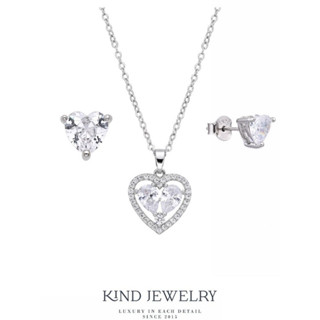 Kind Jewelry  เซตเครื่องประดับ สร้อยจี้+ต่างหู Poppy Heart S…