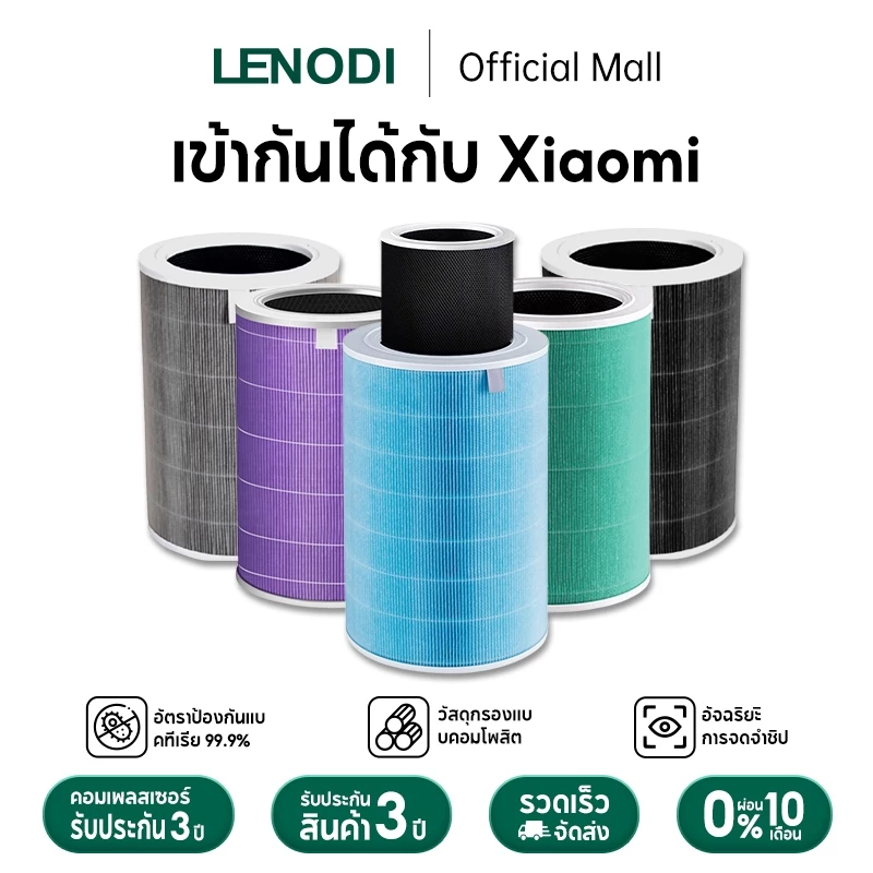 LENODI 3H กรอง ไส้กรอง ไส้กรองอากาศ รุ่น 2S , 2H , Pro,4 lite ราคาโปร (มี RFID) Mi Air Purifier Filter