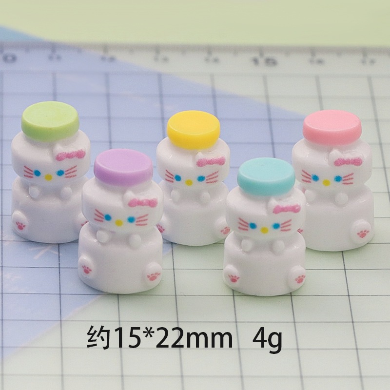 j474 New ขวดนวมคิตตี้เรซิ่นจำลองของจิ๋วแพ็คละ 10 ชิ้น