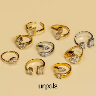 URPALS แหวน Stainless ชุบทอง18K ฝังเพชร CZ High Quality ใช้งานได้นาน ใส่ออกงานได้