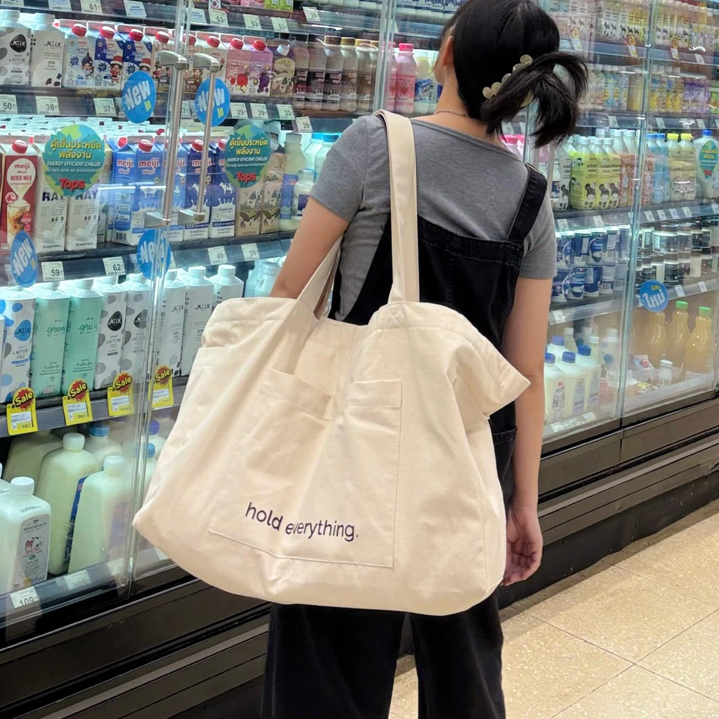 (Pre-order 15 วัน) GIANTS TOTE BAG sew.sister กระเป๋าผ้าดิบ ขนาดใหญ่พิเศษ ใหญ่มาก ช่องเยอะ made in Thailand