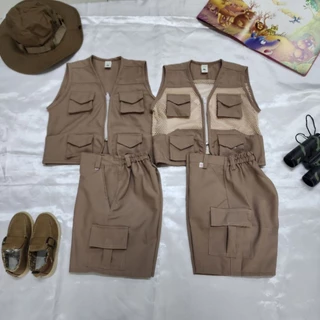 ชุดนักสำรวจ ชุดเที่ยวแค้มป์ปิ้ง ชุดเดินป่า สำหรับเด็ก มีหลายสีหลายไซร์ ใส่ได้ทั้งลูกชาย ลูกสาว 🇹🇭งานไทย พร้อมส่ง