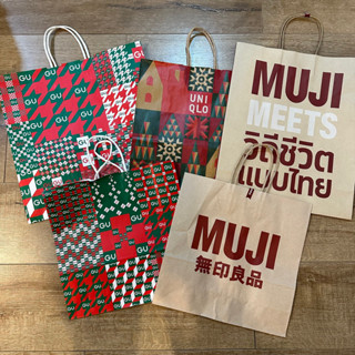 🔥ถูกที่สุด🔥พร้อมส่งทันที 📦👜ถุงกระดาษ แบรนด์แท้ Uniqlo Gu Muj…