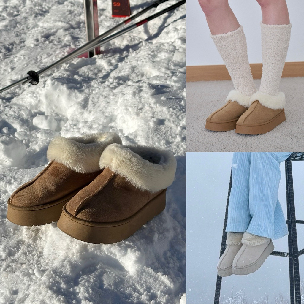 umore.made 🥯 choux cream wool boots (🌡️ติดลบได้ ลุยหิมะได้) รองเท้าบูทข้อสั้น พื้นหนา ด้านในนุ่มอุ่น