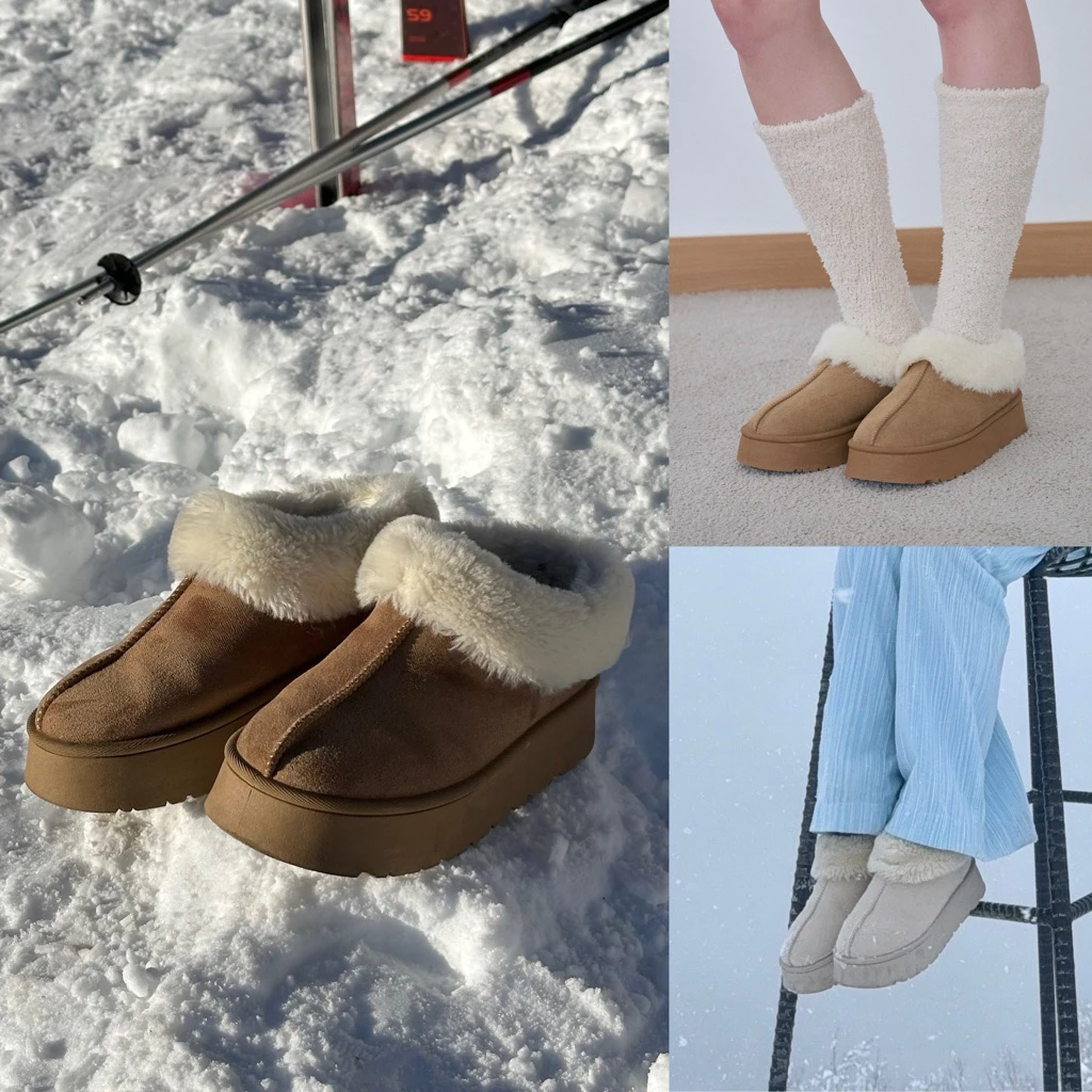 umore.made 🥯 choux cream wool boots (🌡️ติดลบได้ ลุยหิมะได้) รองเท้าบูทข้อสั้น พื้นหนา ด้านในนุ่มอุ่น