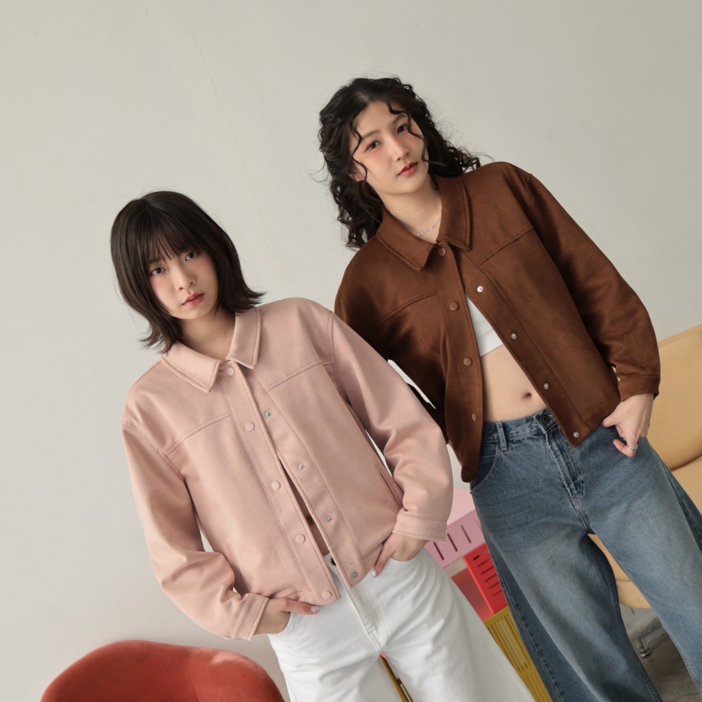 เสื้อแจ็คเก็ต Nammon Jeans B80-B84 เสื้อแจ็คเก็ตหนังกลับ ผ้านุ่ม ใส่สบาย