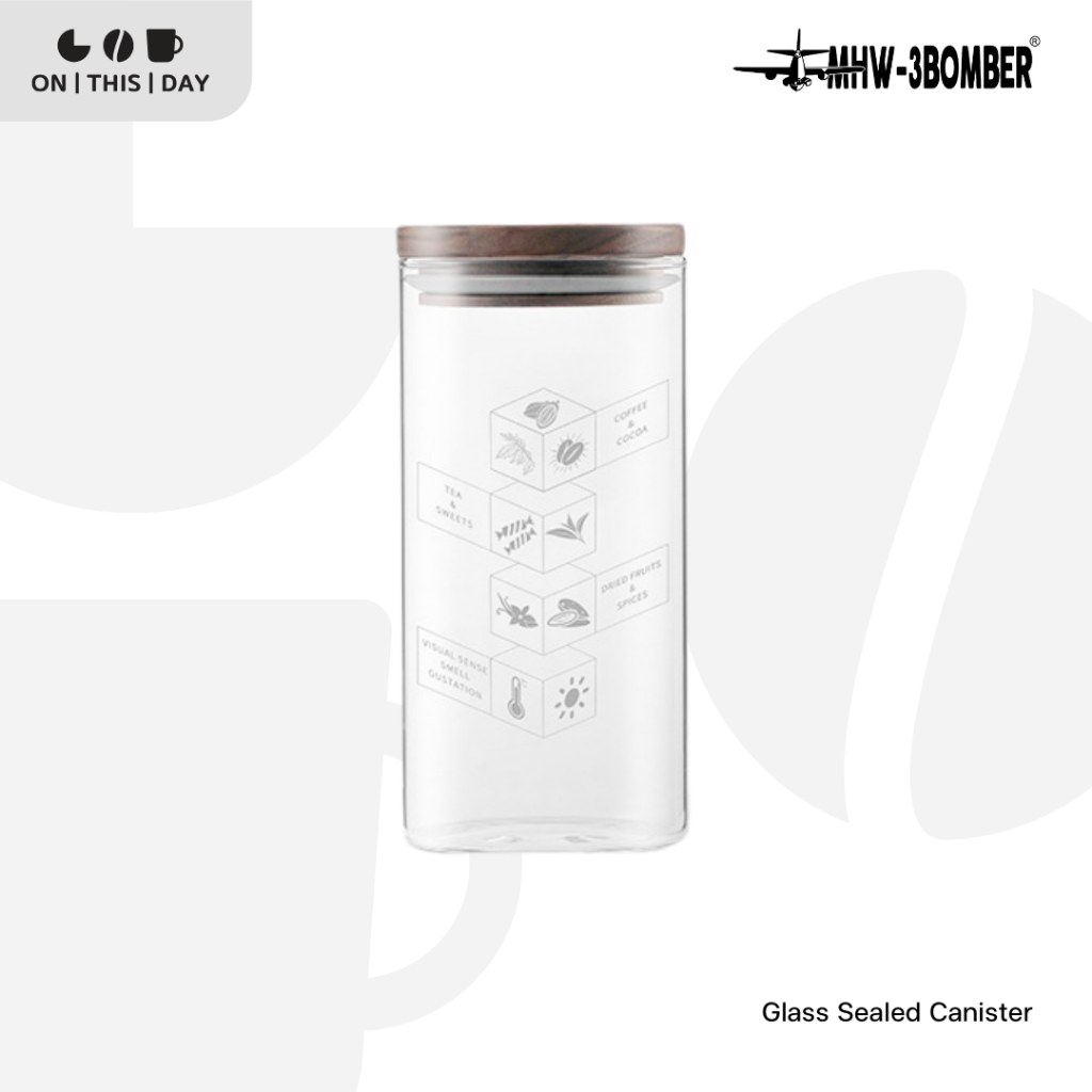 MHW-3BOMBER Glass Sealed Canister กระปุกเก็บเมล็ดกาแฟ กระปุกเก็บอาหาร