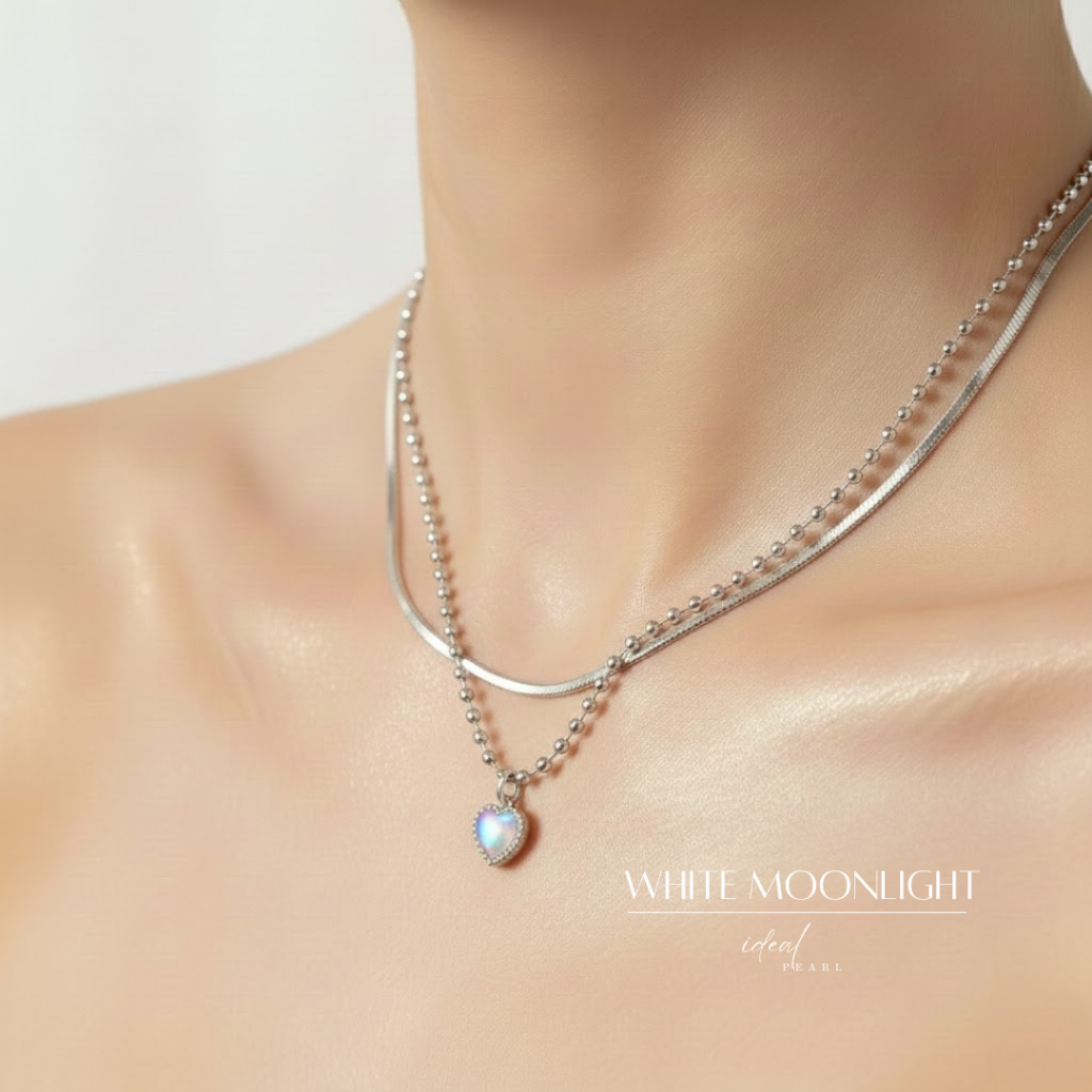 iDEAL สร้อยคอเงิน  White Moonlight สร้อยเงิน สร้อยคอแฟชั่น สร้อยเพชร สร้อยเงินแท้ Valentine ของขวัญ
