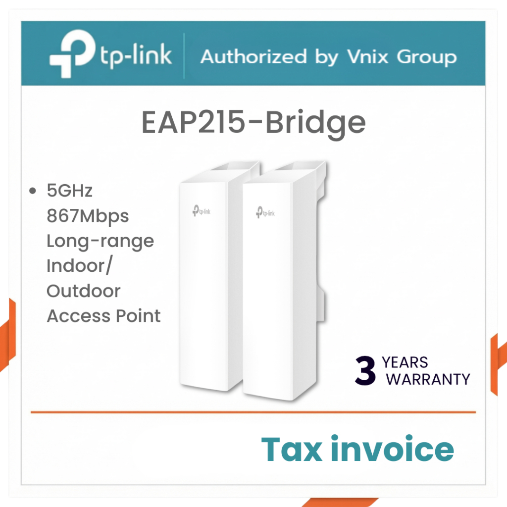 TP-Link EAP215-Bridge 5GHz 867Mbps Long-range Indoor/Outdoor Access Point By Vnix Group