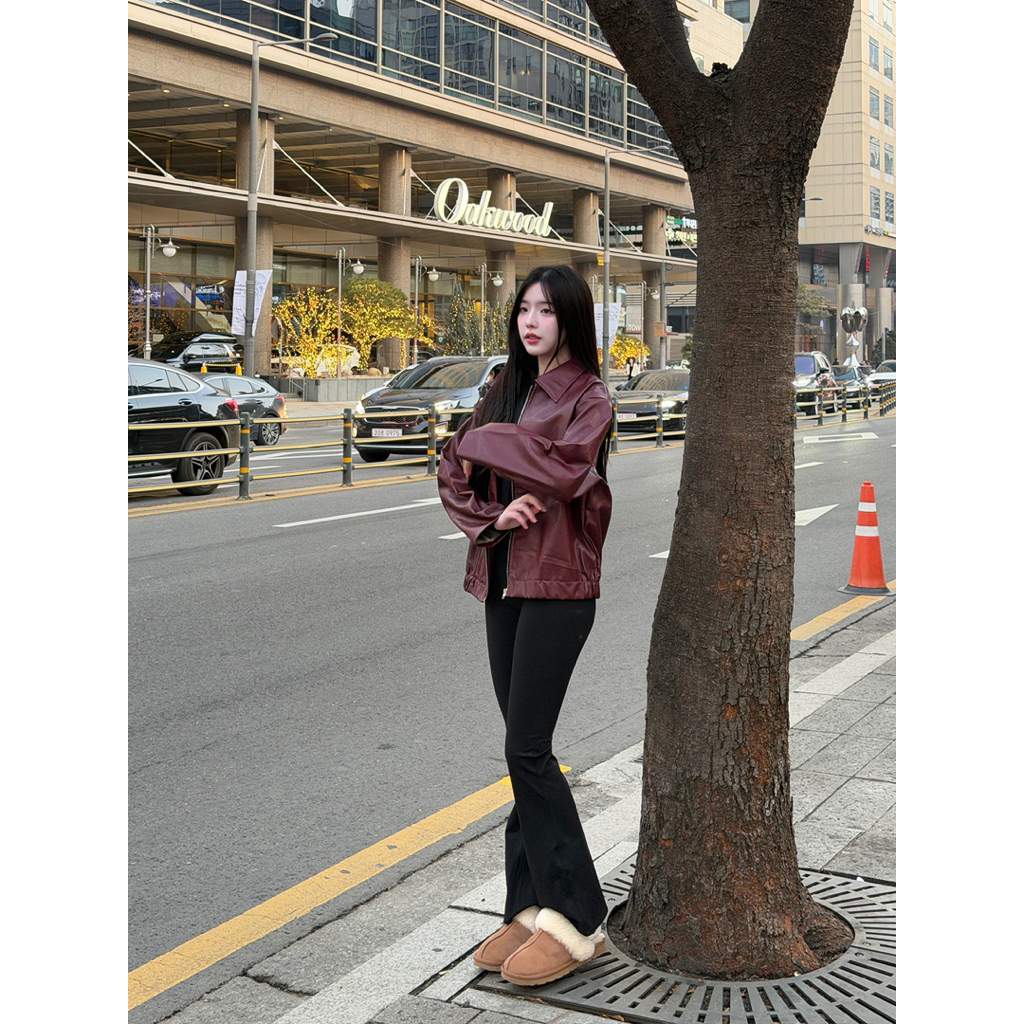 Girl Mia - Red leather jacket