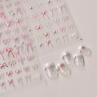 สติกเกอร์โบว์ เกรดพรีเมียม ใช้สำหรับแต่ง ติดเล็บ ราคาต่อแผ่น ลายน่ารักมาก