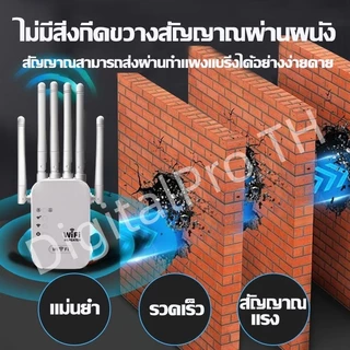 สัญญาณอ่อนที่ไหน ก็เสียบปลั๊กตรงนั้น Wifi Repeater 6เสาอากาศขยาย ขจัดจุดบอดของเครือข่าย 1200Mbps ตัวขยายสัญญาณ