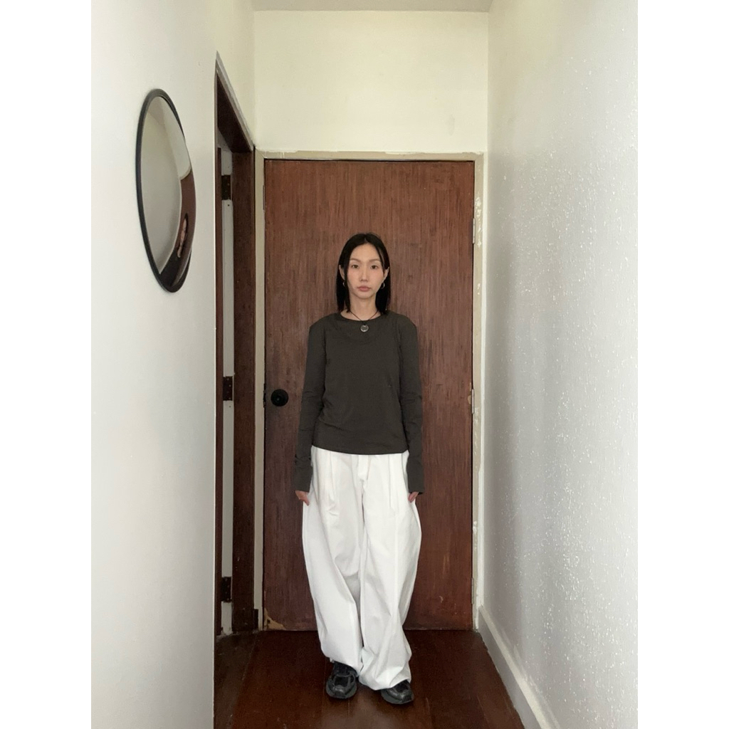 SOMETHING ABOUT US - Straight cotton pants minimal casual style - รูปที่ 5