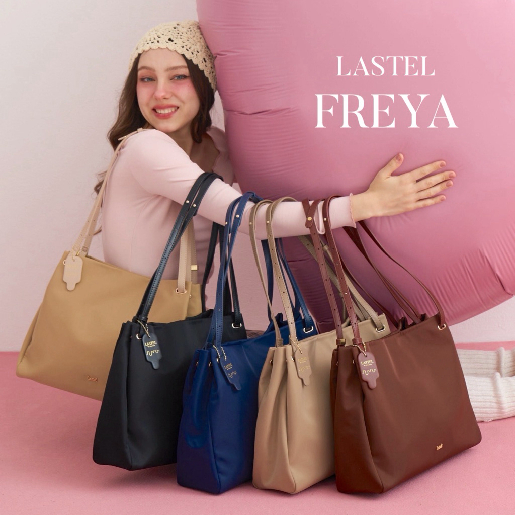 LASTEL - กระเป๋าสะพายรุ่นFreya งานสั่งผลิตปั๊มlastel ผ้าNylonพรีเมี่ยมกันน้ำ✨สายปรับได้