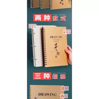สมุดวาดเขียน A4 160gsm เกลียว หนา ใช้ได้ทั้งสีน้ำมัน-สีน้ำ นักศึกษาศิลป์
