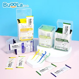 Buoola ไหมขัดฟัน PTFE แบบด้าม กลิ่นเปปเปอร์มินต์ (1 กล่อง 56…
