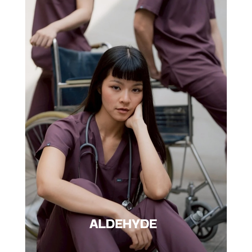 REKA SCRUBS - เสื้อคอวี สี Aldehyde - BEATRIX (ชุดสครับแพทย์ พยาบาล พร้อมปักชื่อ)
