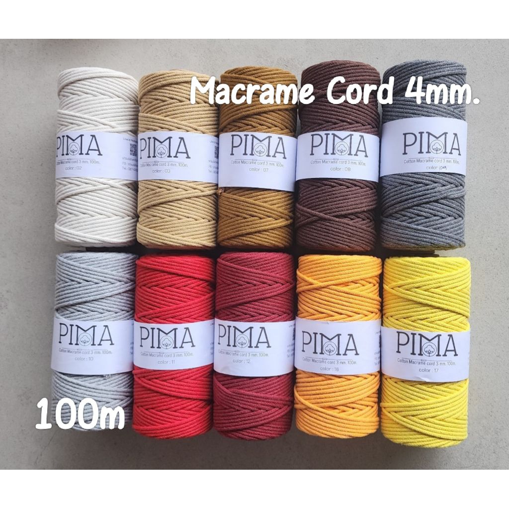 𝑴𝑨𝑪𝑹𝑨𝑴𝑬 𝑪𝑶𝑹𝑫.4mm.500g.100m.เชือกทอกลม4มม.100ม500ก.