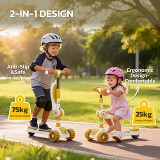 Disney Kids Scooter สกู๊ตเตอร์เด็ก นั่งได้ยืนได้ พับได้ ปรับความสูงได้ ล้อใหญ่มีไฟแฟลช มีเพลง แข็งแรง ของเล่นเด็ก 2-6ขวบ