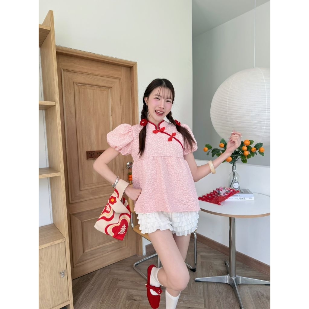 Jinju : เสื้อตรุษจีน เสื้อคอจีน เสื้อกี่เพ้า ทรงสวยลายน่ารัก มีหลายแบบ - รูปที่ 5