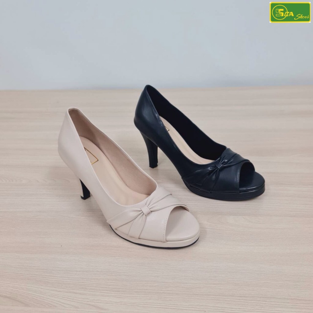 SEA Shoes(ซีชูส์) 9756-024 รองเท้าคัทชู ส้นสูง ดีไซน์เรียบหรู  ใส่ทำงาน