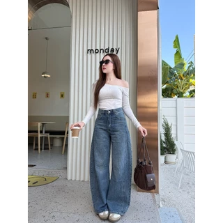 Niyom Jeans collection The Forest : กางเกงยีนส์ รุ่น B305.3 ทรงกระบอกใหญ่ ทรงบอลลูน