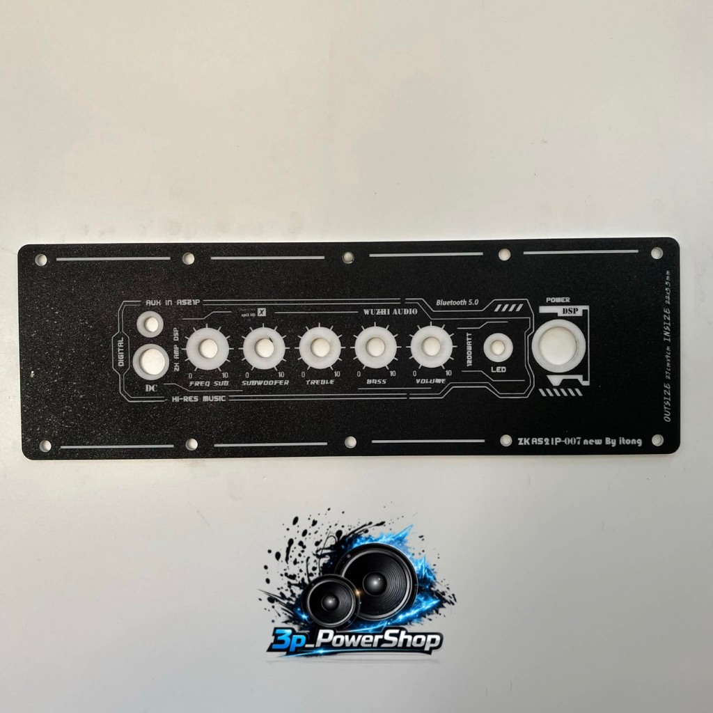 แผ่นเพลทลำโพง Bluetooth DIY รุ่น AS21P-007 สีดำ ขนาด 27×9cm ช่อง 25×6cm