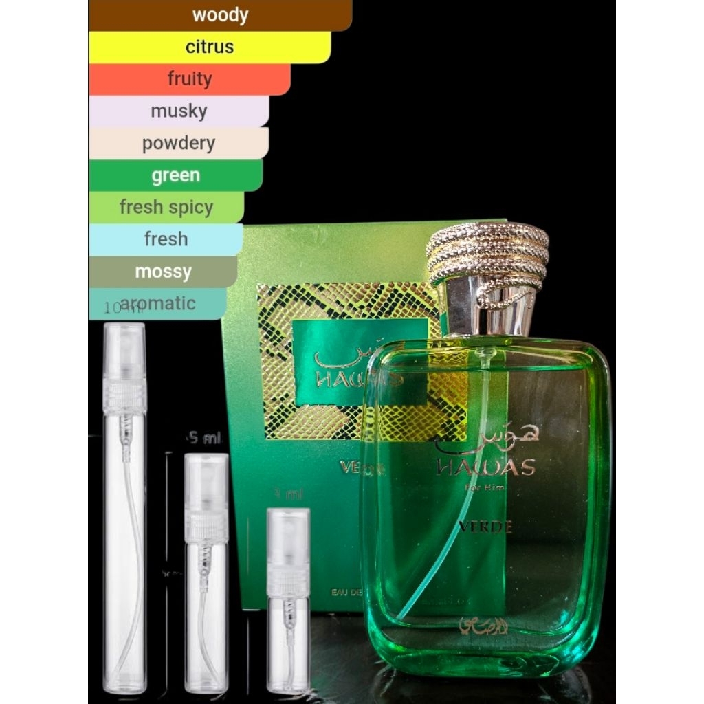 แท้💯(แบ่งขาย)Hawas Verde EDP by Rasasi