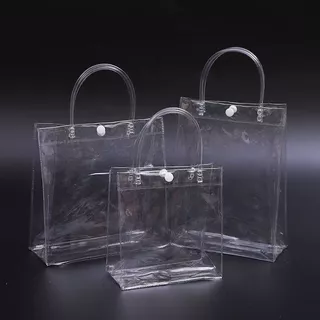 แบรนด์ถุงของขวัญ PVC ใส แบบหูหิ้ว กันน้ำ100%+กันรอย สำหรับงานแต่งงาน/วันเกิด/งานวัด ถุงแพ็คเกจจิ้งพรีเมียม คุณภาพสูง