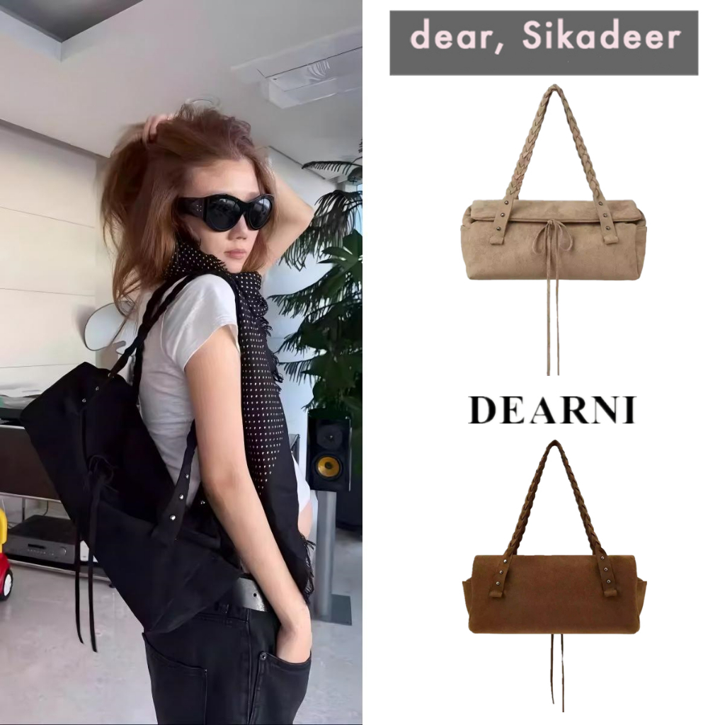 🦌🇰🇷 deinet กระเป๋าสะพายข้างเดียว สายคล้องไหล่ Twist หนังนิ่ม หัวเข็มขัดดูดแม่เหล็ก TOT ถุงสี่เหลี่ยม
