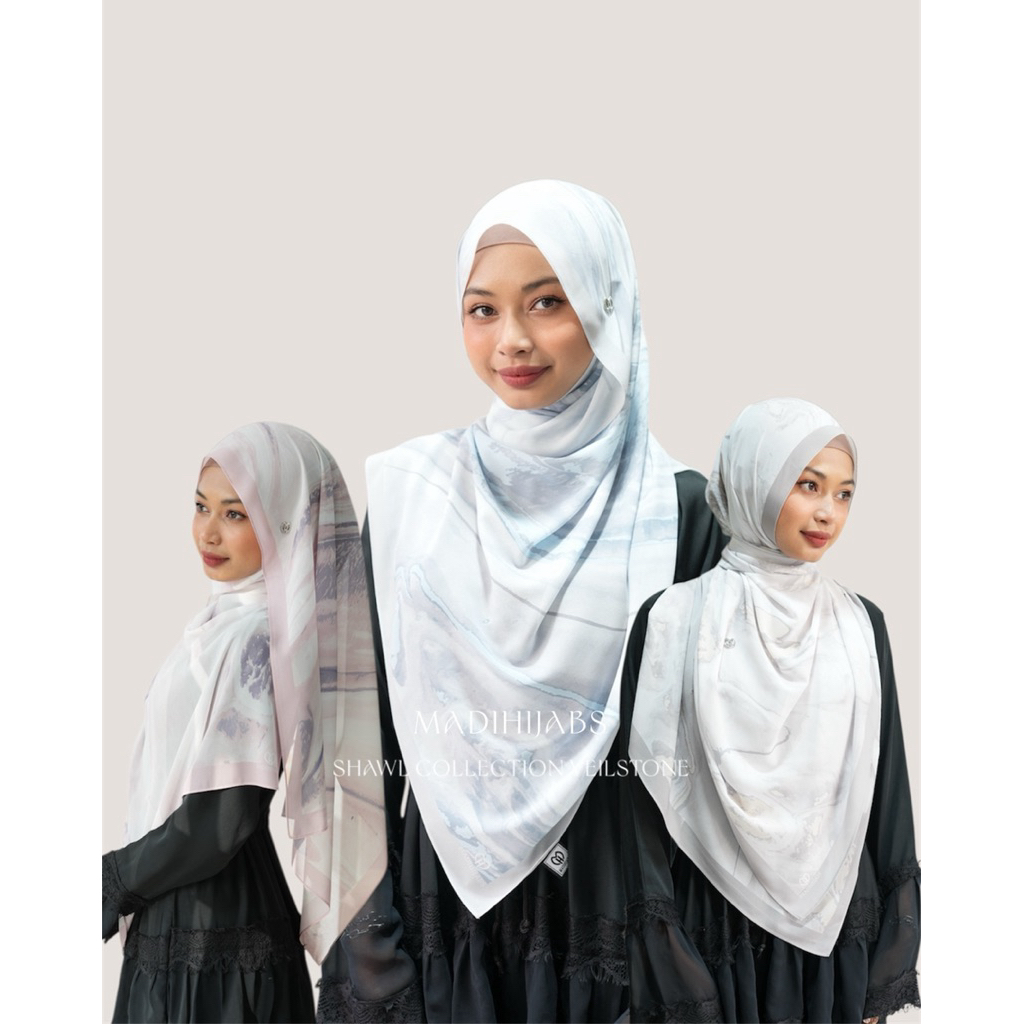 SHAWL CHIFFON COLLECTION VEILSTONE ผ้าชีฟองพิมพ์ลาย พันยาว คอลเลคชั่นร้าน