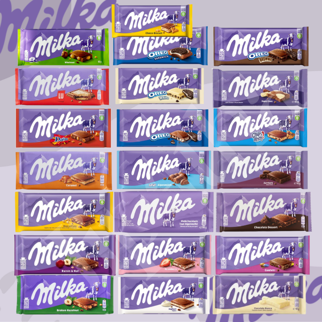 Milka chocolate bar ช็อคโกแลตจากเยอรมัน ขนาด 87-100g มี 20 กว่ารส
