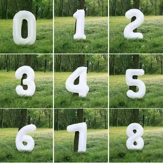 【32นิ้ว】ลูกโป่งตัวเลขสีขาว 0-9 ความเหนียวที่ดี การปิดผนึกที่ดี สําหรับตกแต่งปาร์ตี้วันเกิด