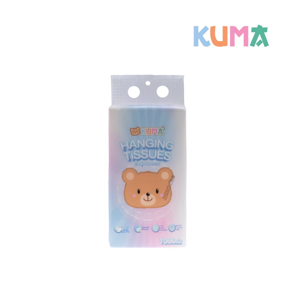กระดาษทิชชู่ คุมะ แบบแขวน 1000 แผ่น แพ็ค