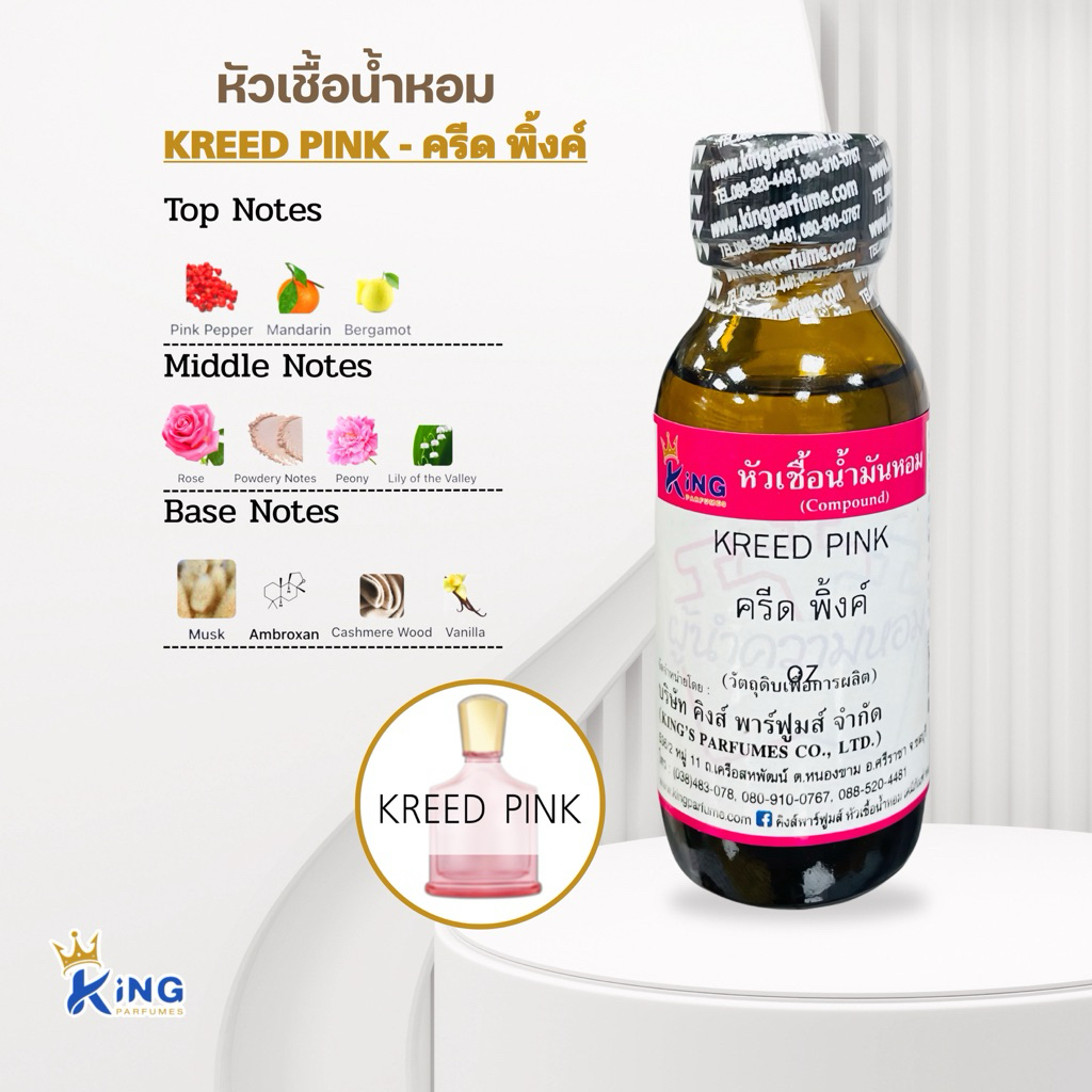 หัวเชื้อน้ำหอม 100% กลิ่นครีสตัล พิ้งค์ (CISTAL PINK)