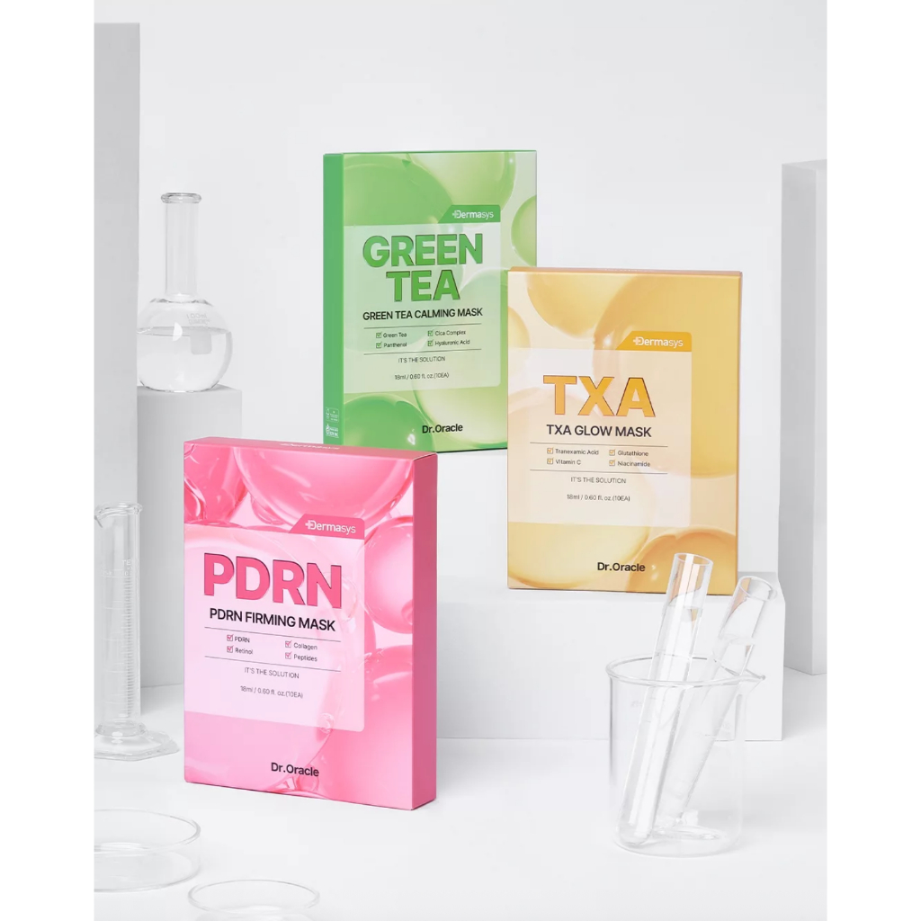 "มี 3 สูตร" Dr.Oracle Dermasys Mask มาส์กบำรุงผิวสูตร PDRN / Tranexamic Acid / Green Tea